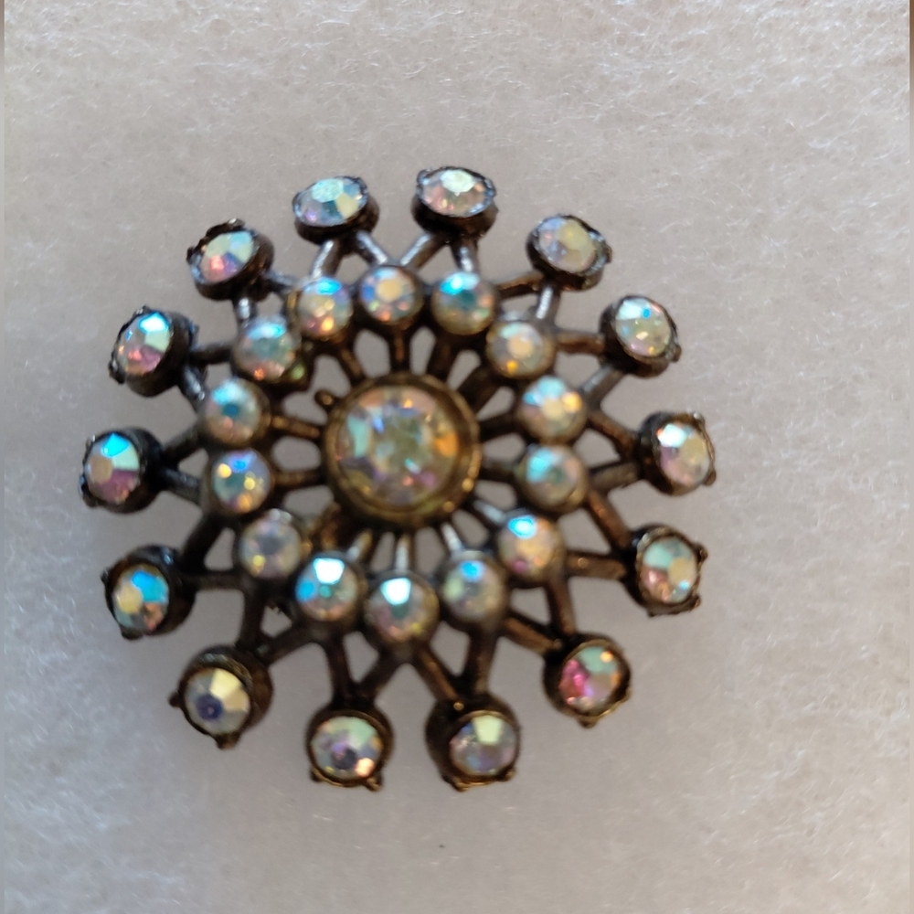Vintage Astro Starbrust Brooch Multi Light Points Gold and SilverTone 1950-60s